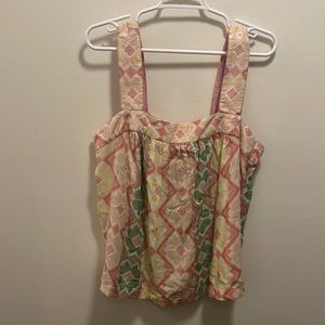 Anthropologie Marta Swing Blouse Multicolor Tank Top Size L